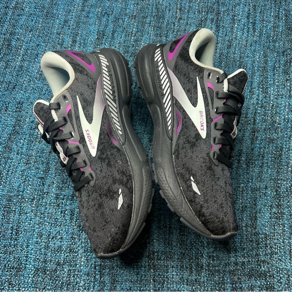 Brooks Adrenaline GTS 23 Running Shoes in Black Light Blue Purple - Picture 6 of 9